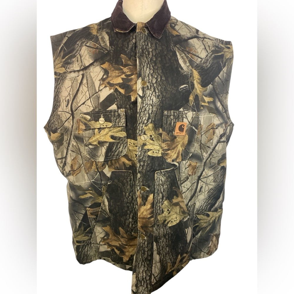 Vintage Carhartt C63 CMO Realtree Hardwood Camo Vest Men’s 3XL